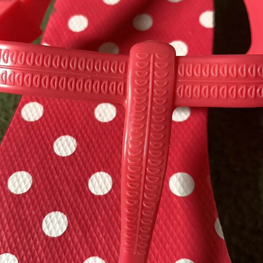 Toddler girl’s pink polka dot sandals.  Adjustable strap.  Size M (7-8). - Picture 6 of 6